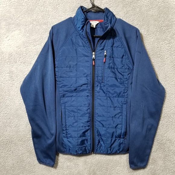 Orvis Puffer Jacket Men's Medium Blue Quilted Fleece Hybrid Packable Lightweight - Picture 1 of 8